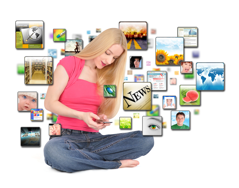 Smart Phone Application Texting Girl