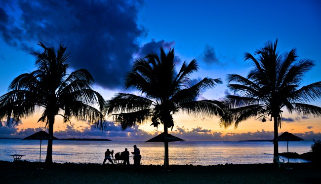 High Resolution image of beach and the sea at dawn