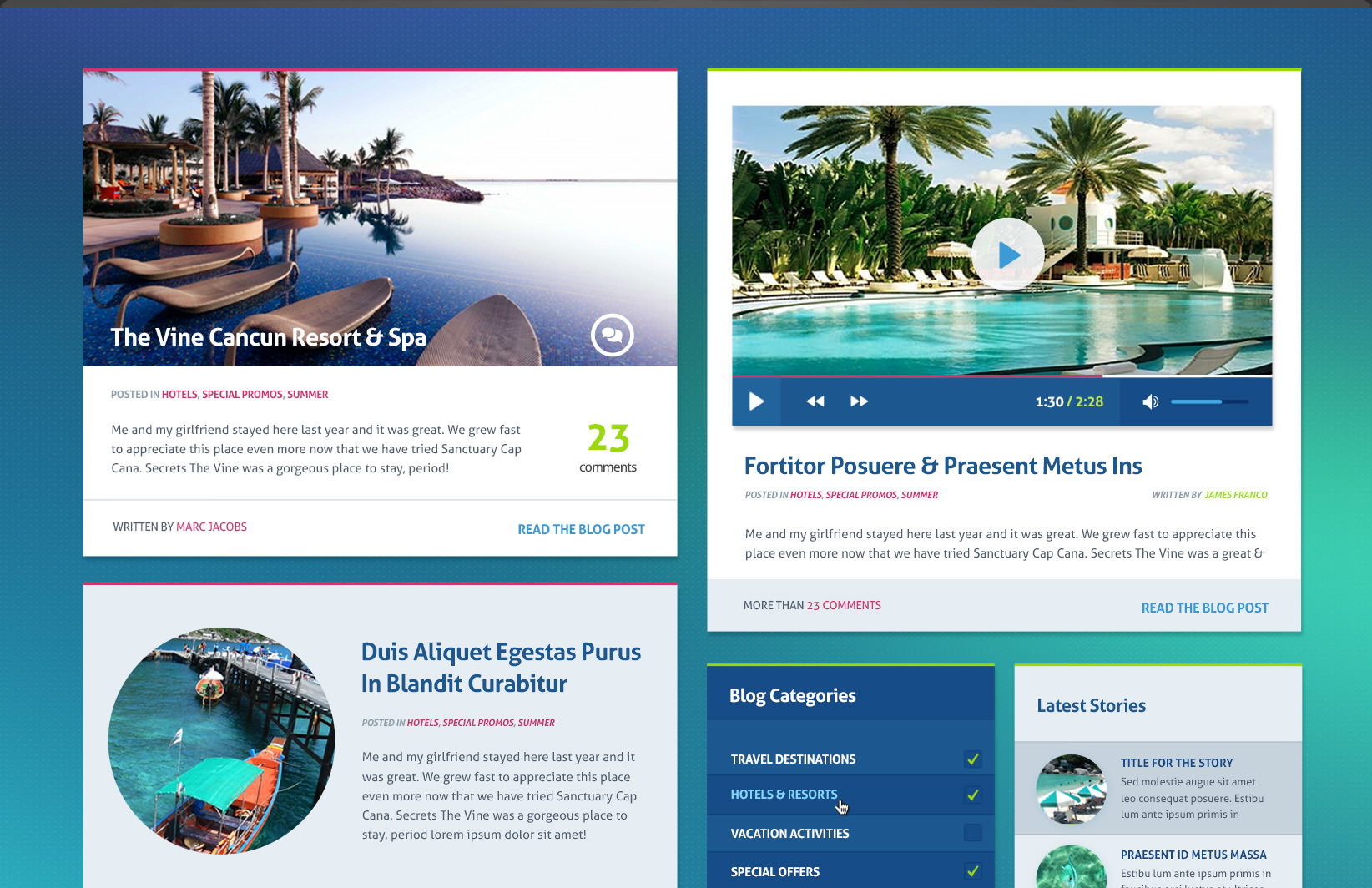 Blog article templates preview