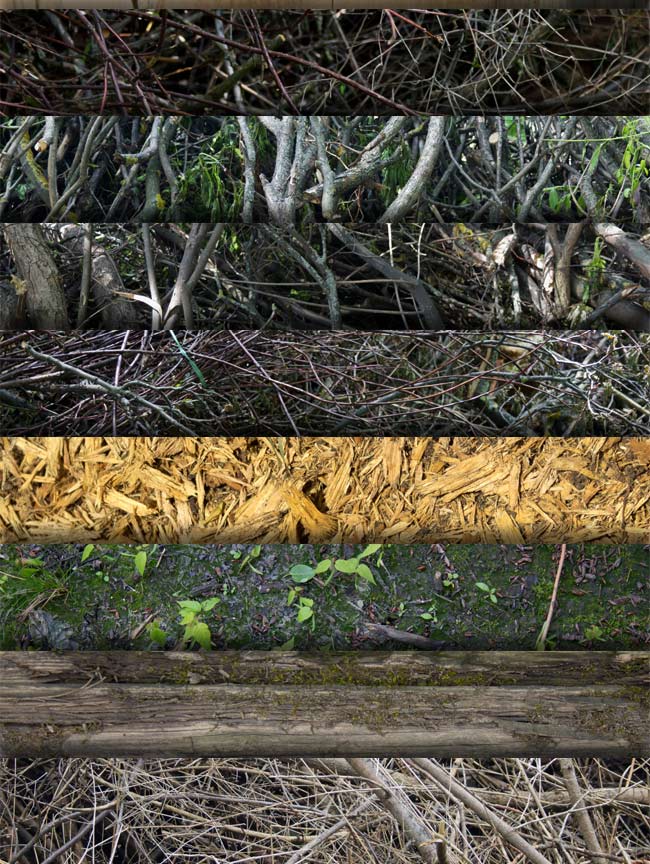 long collage of textures and patterns