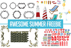 Collage of free vector elements - Sunday Freebie: Stylish and sizzling free vector pack