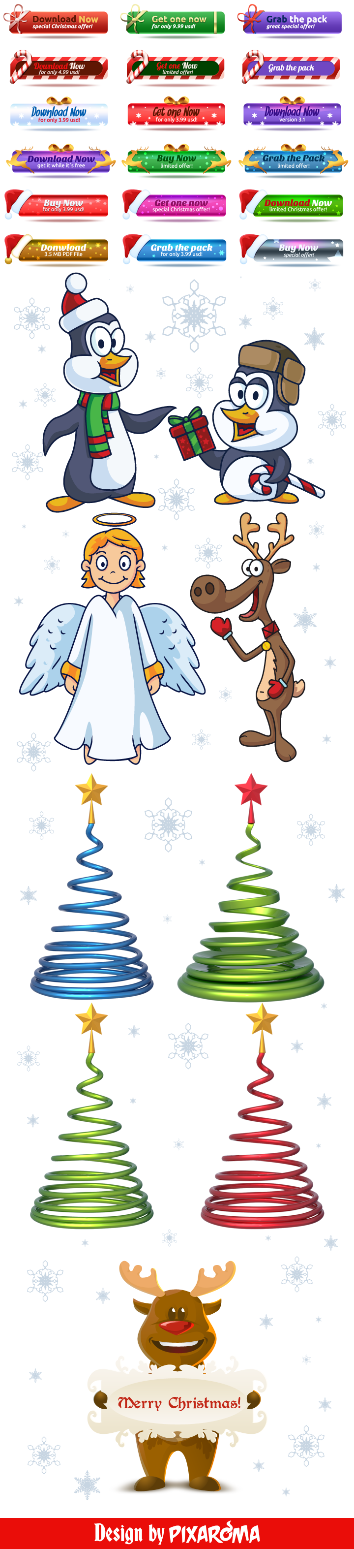 christmas graphic design elements preview christmas graphic design featuring animated penguins, angel, reindeer, and more