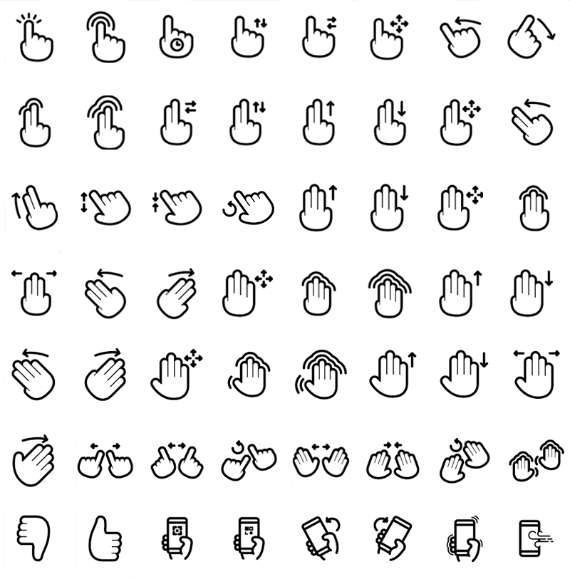 Hand Gestures icons Hand Gestures icons