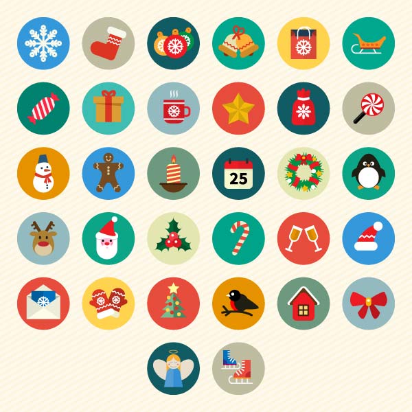 Collage of free christmas vector icons