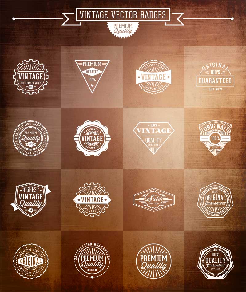 vintage-vector-badges High quality vintage vector badges