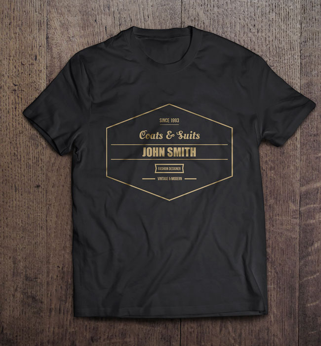 Vintage-badge-Mockup Vintage badge on Tshirt Mockup