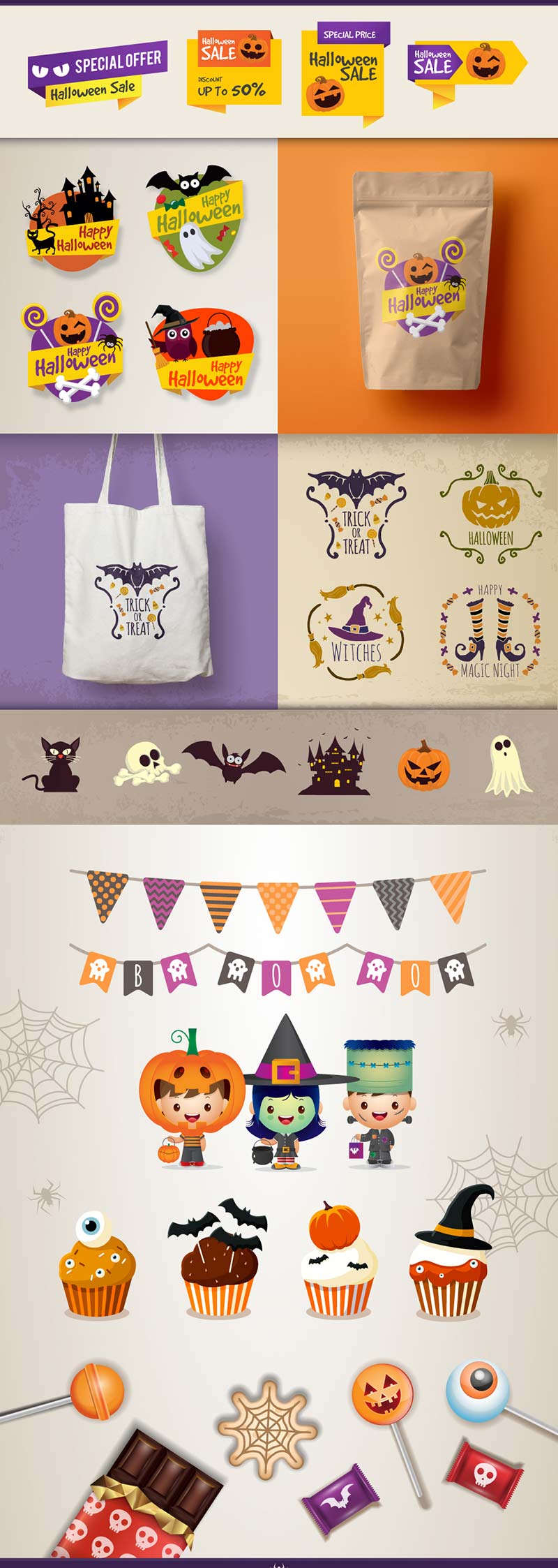 halloween-vector-graphics Collage of halloween vector graphics