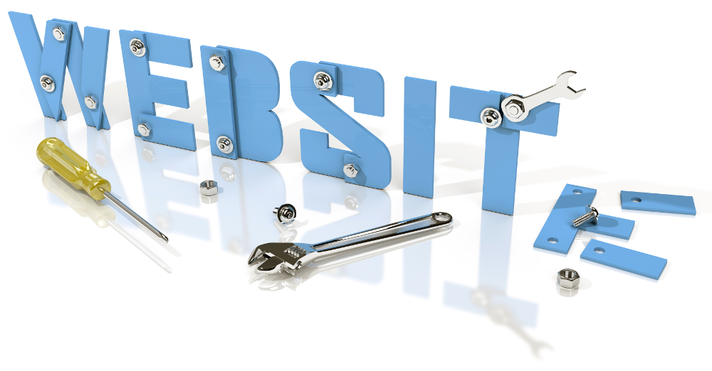 Website infographic with "website quote" New website development under construction using webdev tools with clipping-path