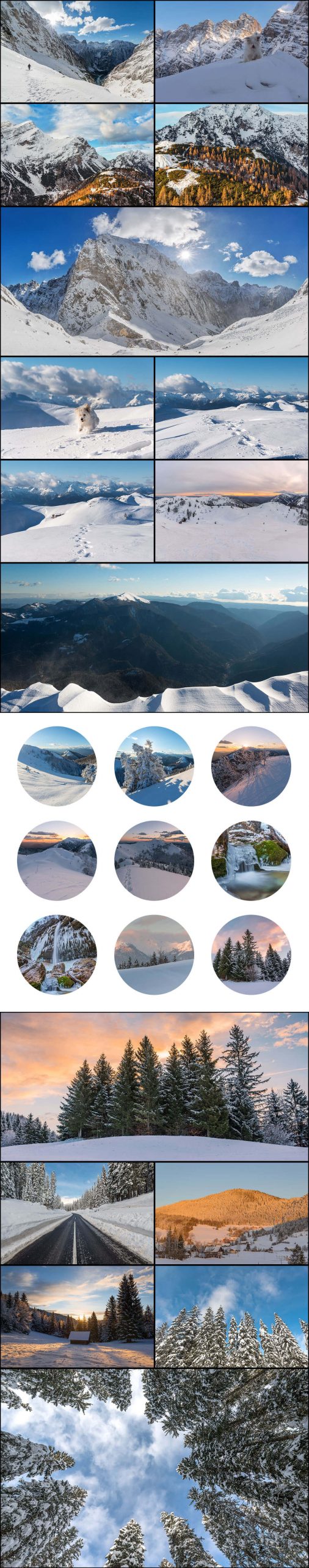 Winter-stock-Photos Long collage of winter images