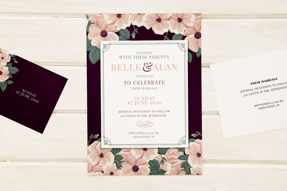 Beautiful Wedding Invitation Templates Beautiful and floral Wedding Invitation Templates