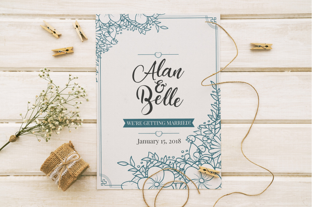 Classic Wedding Invitation editable template Classic Wedding Invitation editable template