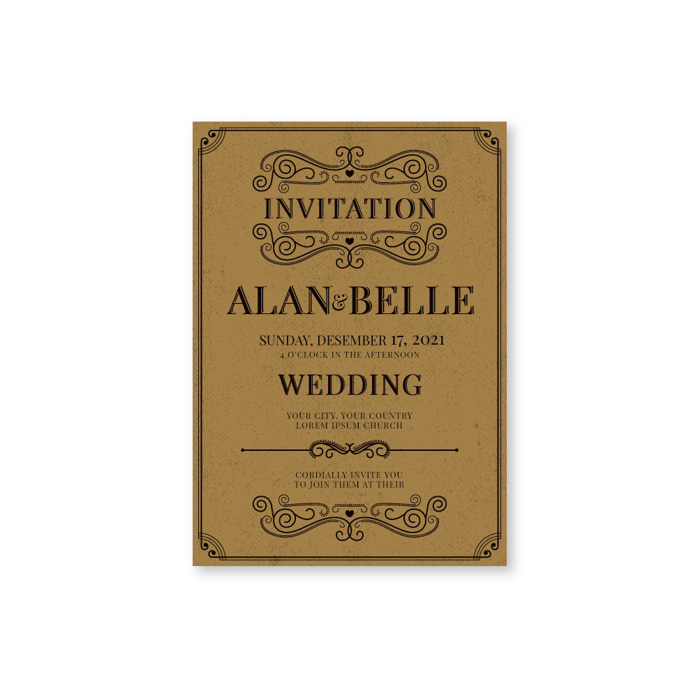 Wooden and rustic Wedding Invitation Template Wooden and rustic Wedding Invitation Template