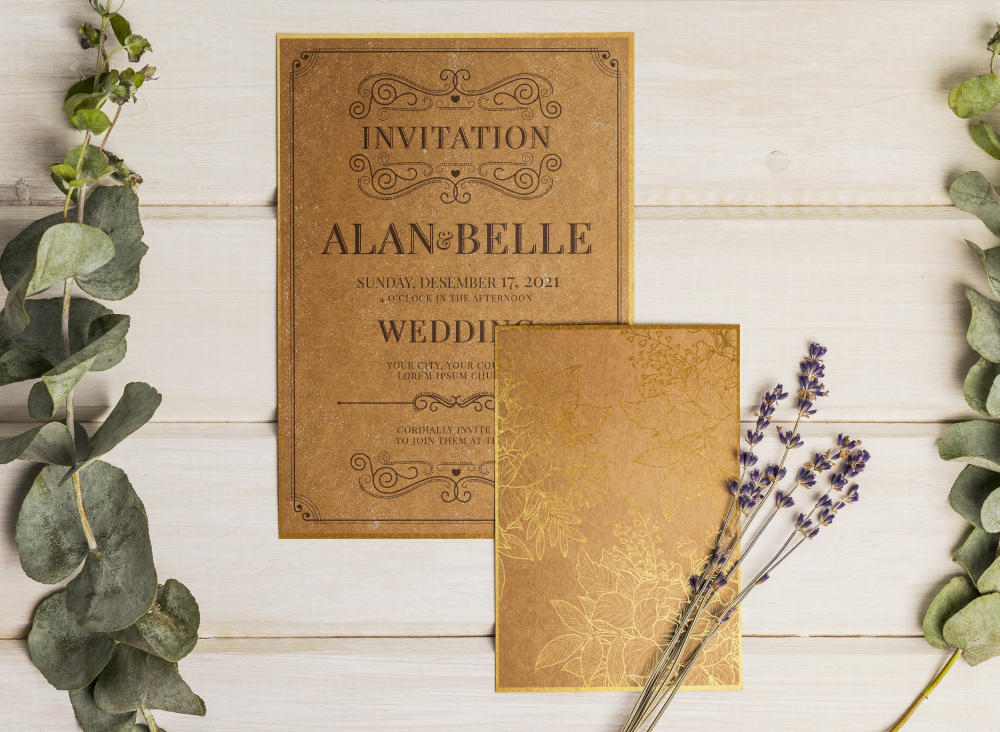 Brown and golden invitation card template Brown and golden invitation card template
