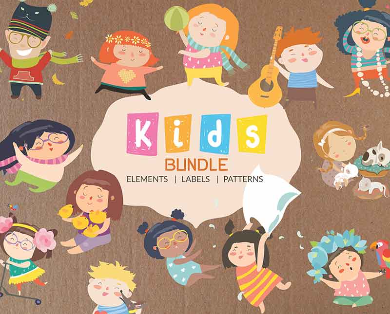 Kids vector elements pack 
