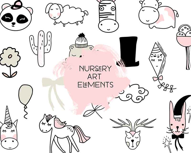 line art vector elements pack