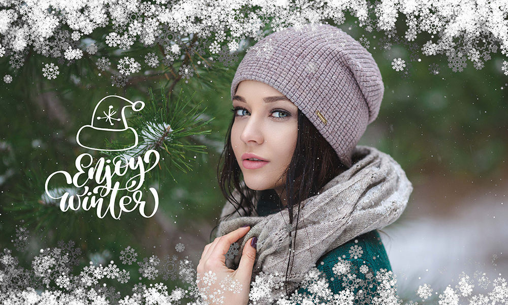 Enjoy Winter Photo & Text Overlay 50 Photo & Text Overlays Bundle - Enjoy Winter