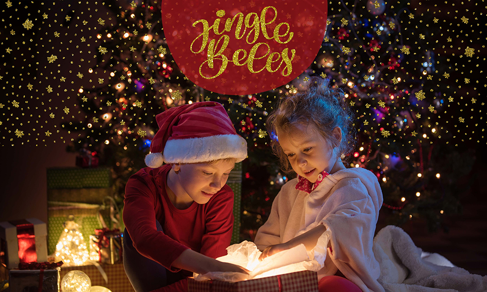 Jingle Bells and shimmering lights Text Overlay 50 Photo & Text Overlays Bundle - Jingle Bells