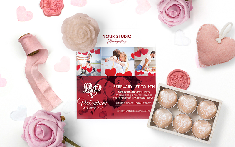 Valentines Photo Cards with roses and chocolates Valentines Photo Cards with roses and chocolates
