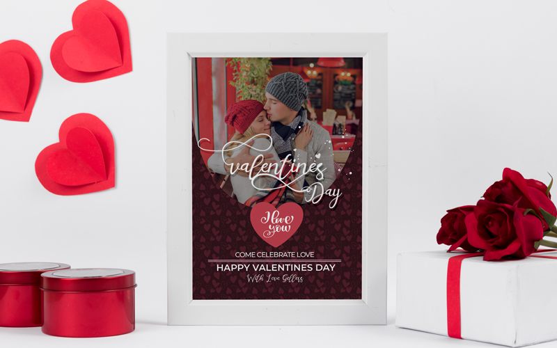 Editable Valentines Day Photocards in a white background Editable Valentines Day Photocards in a white background