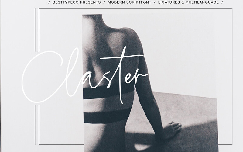 Claster-Font 51 Elegant & Creative Fonts From The Amazing Fonts Bundle - Claster
