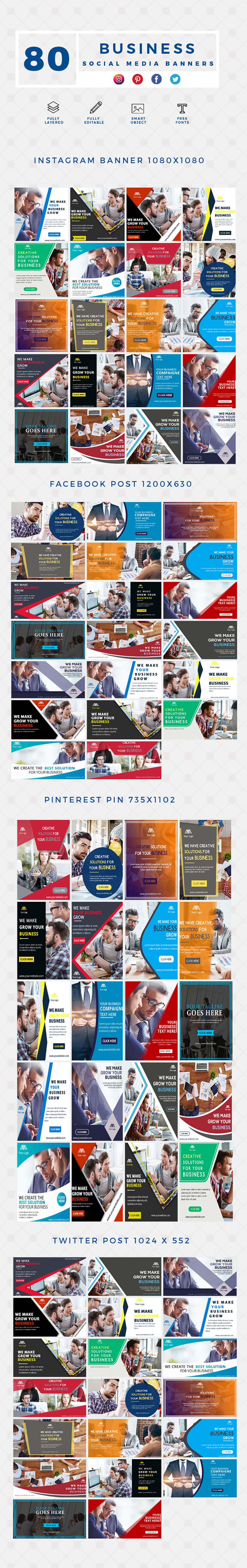 business-social-media-banner-templates carousal of business social media banner templates