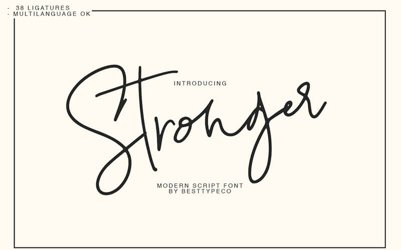 Stronger-script 51 Elegant & Creative Fonts From The Amazing Fonts Bundle - Stronger-script