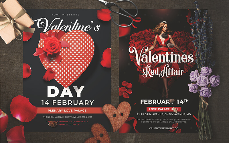 Editable Valentines Day Flyer Preview