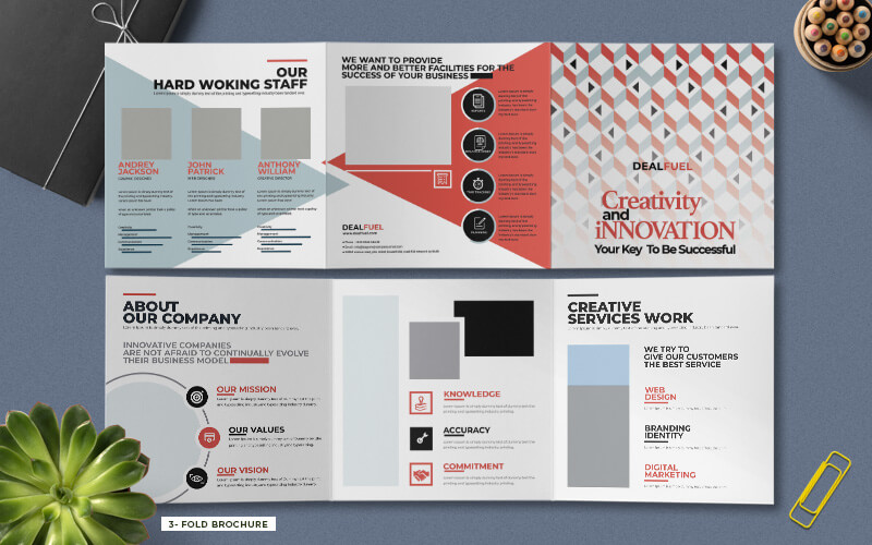 Brochure-template Brand fold brochure template in the brand identity templates bundle