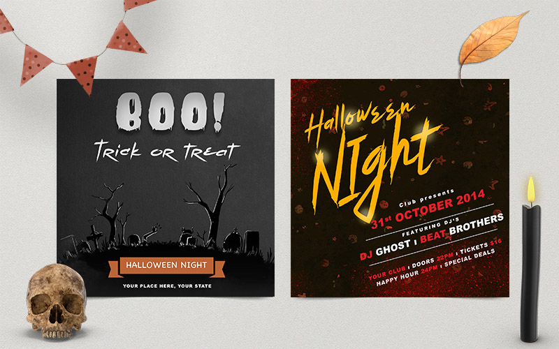 Halloween Invitation preview image with graphic text Halloween Invitation templates preview with graphic text