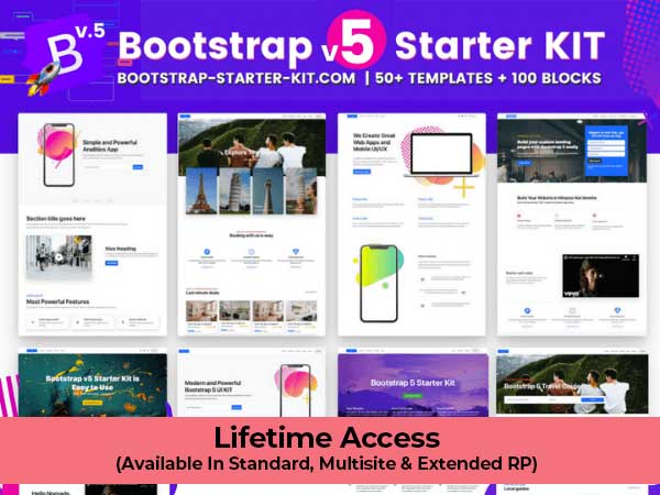 Bootstrap v5 Starter Kit Pro - Responsive templates and blocks
