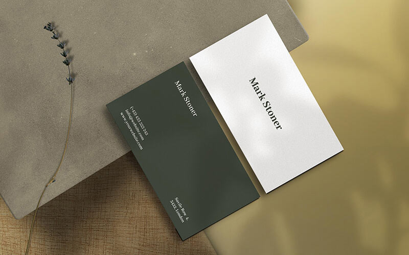 Black and White business card mockup design