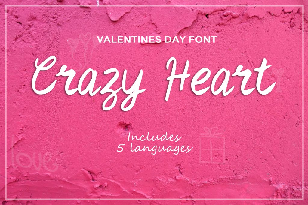Crazy heart font for valetine's day