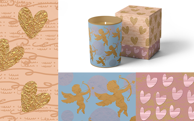 cupid valentine backgrounds used for candle holders