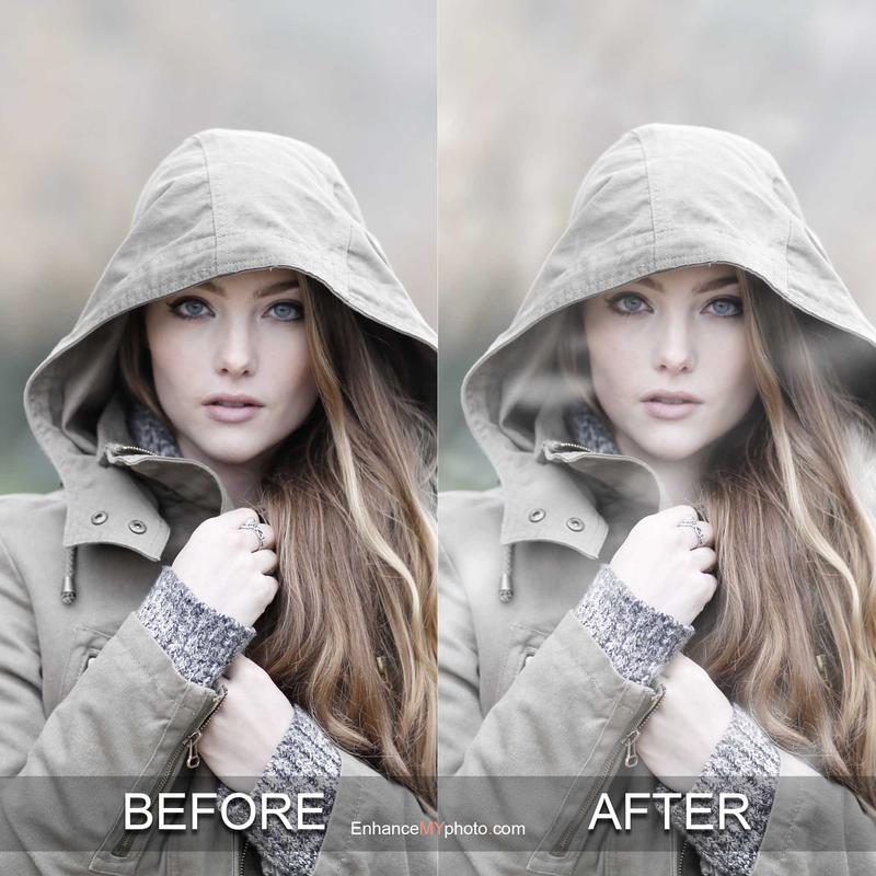 Visual difference between original and dramatically enhanced image. professional photo editing bundle