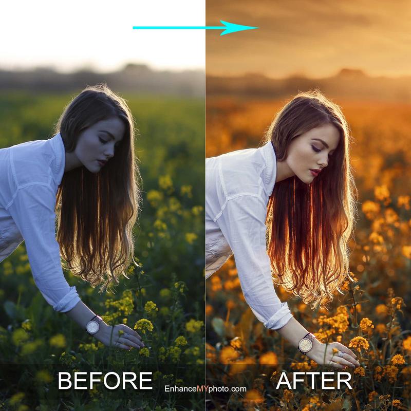 Applying sepia tone to an old photograph: before and after view. professional photo editing bundle