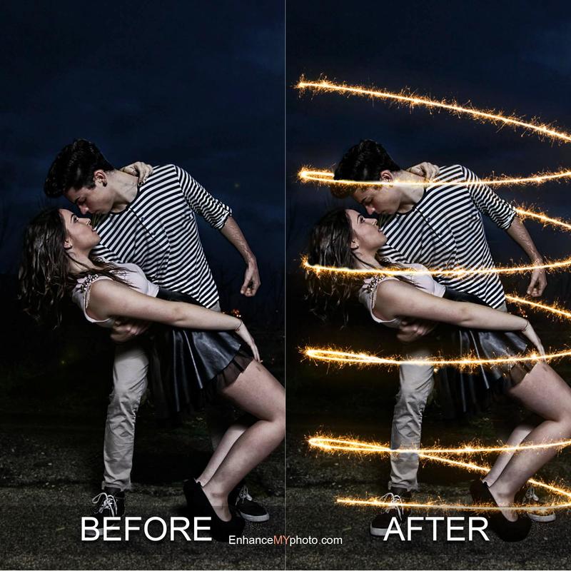 Visual difference between original and dramatically enhanced image.