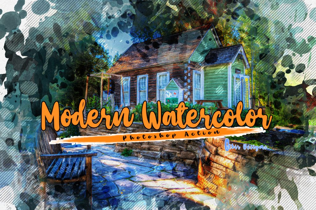 Modern Watercolour Photoshop Actions Bundle