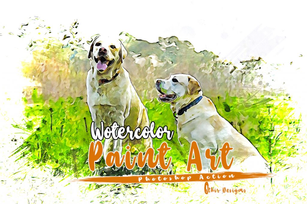 Watercolour Paint Art Photoshop Actions Bundle
