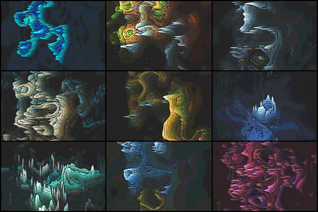 Colorful nebula swirls background