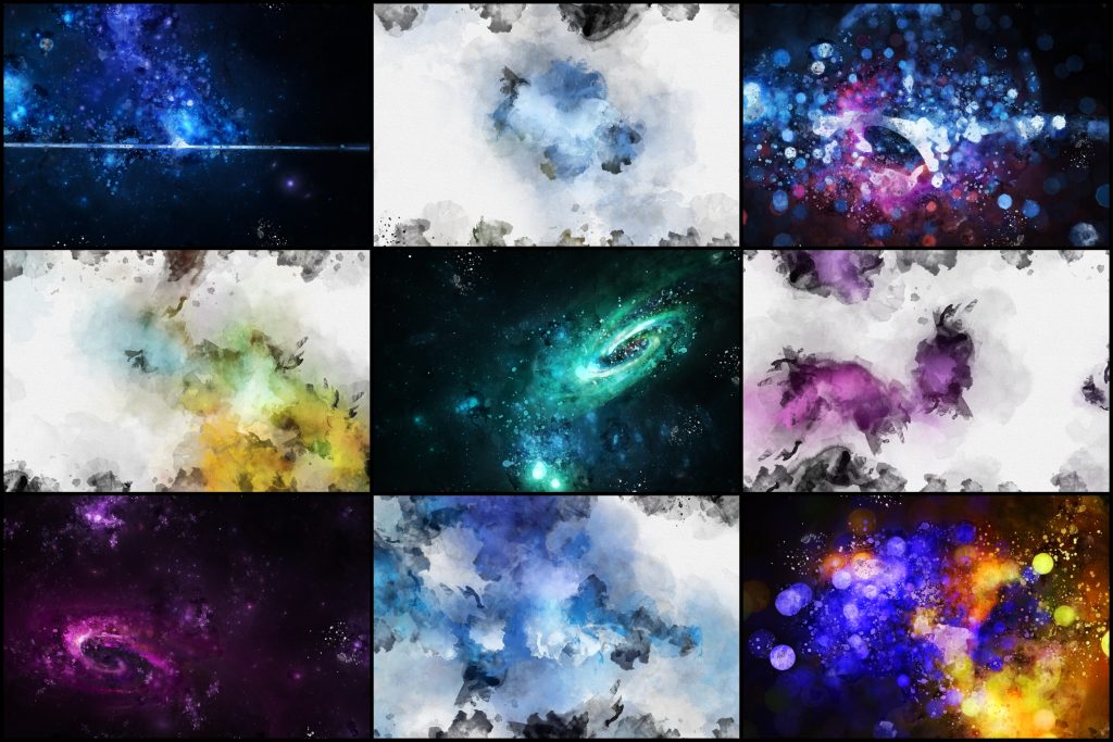 Celestial gas clouds background