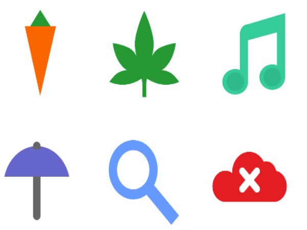 Music, leaf, umbrella logotype design