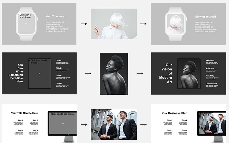 Animated photo slide template