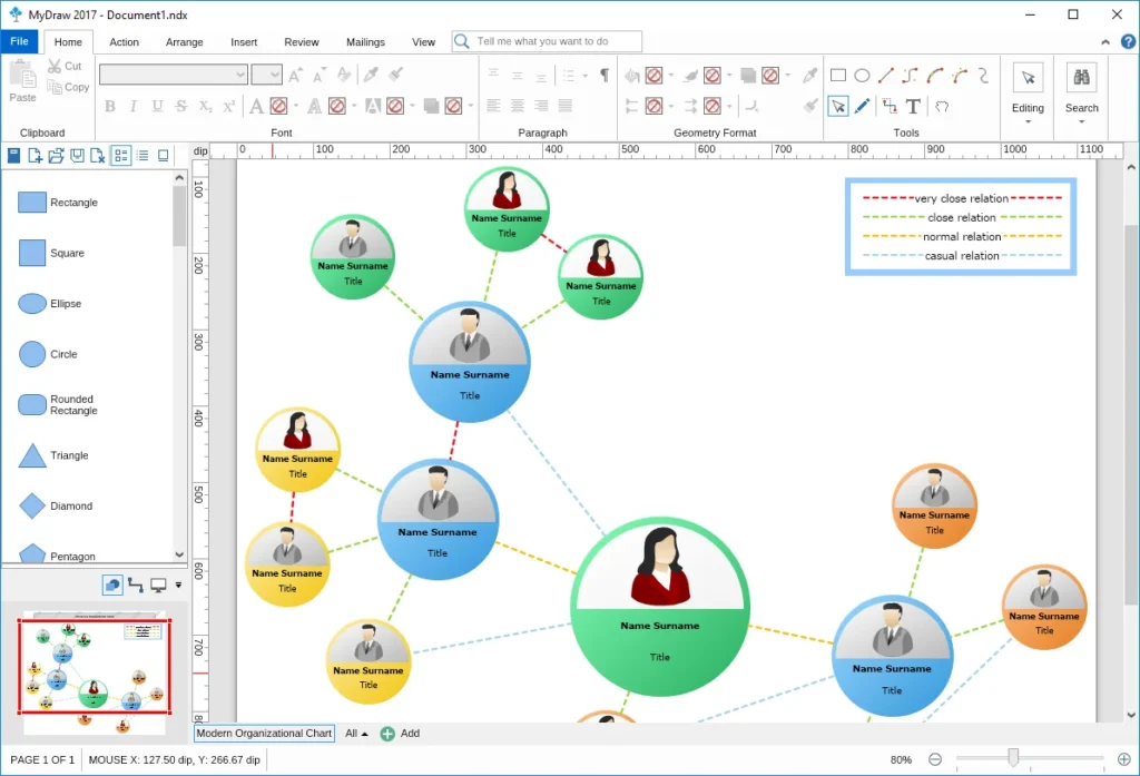 MyDraw - Diagramming software organizational chart