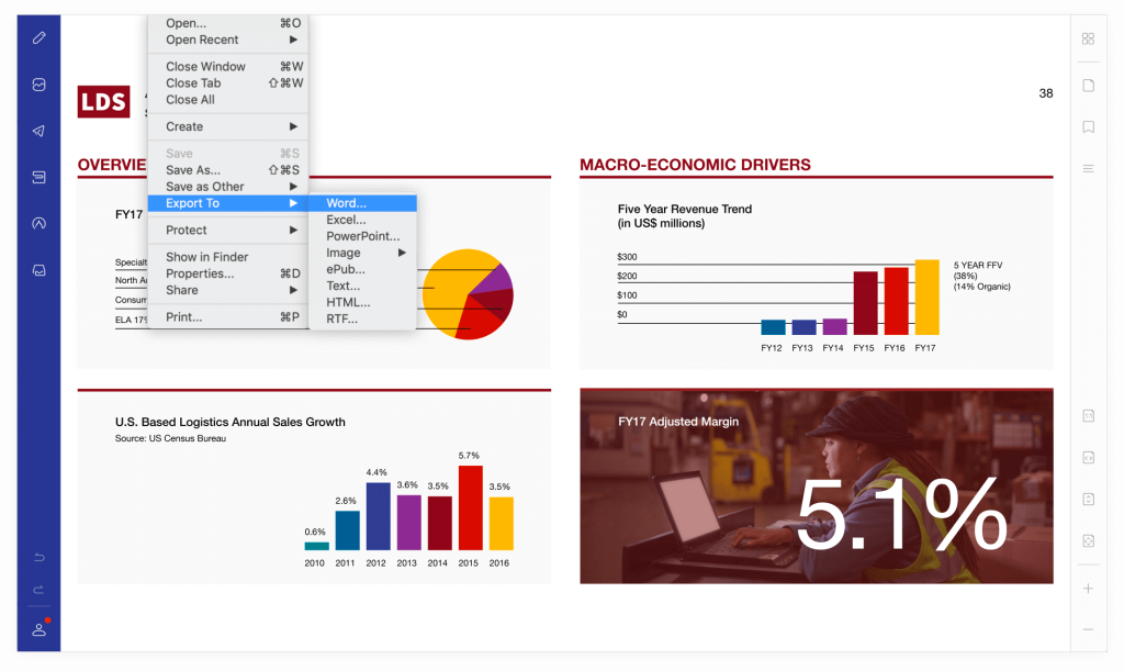PDF element tool displaying file conversion features 