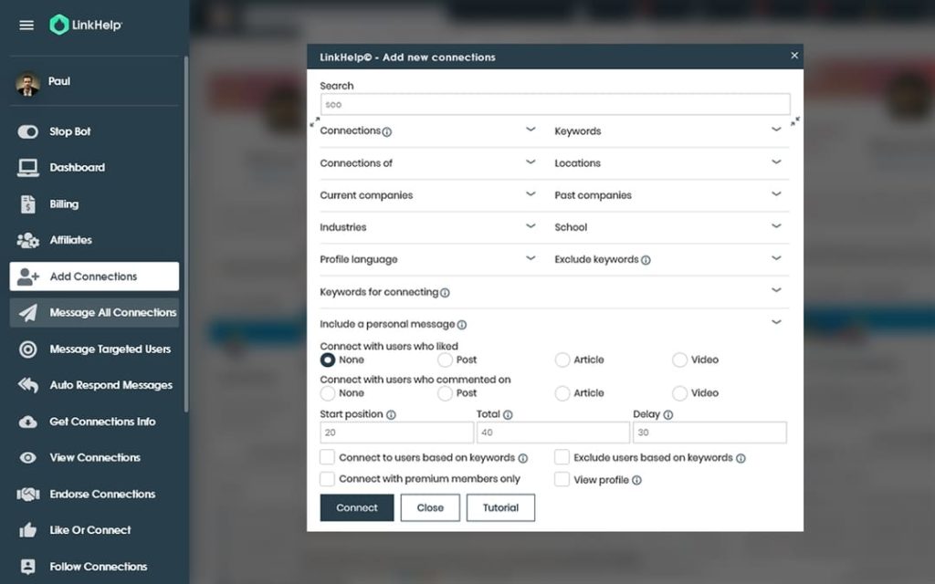 Add Connections with LinkedIn Helper