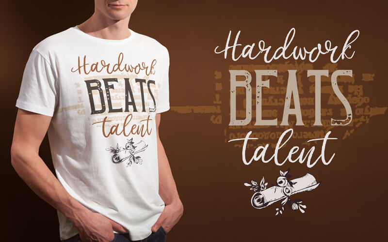 Hardwork beats talent trendy t-shirt design