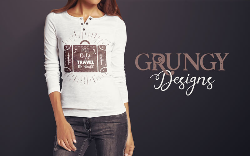 Grungy and trendy t-shirt designs