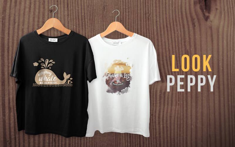 Peppy t-shirt designs in black and white color