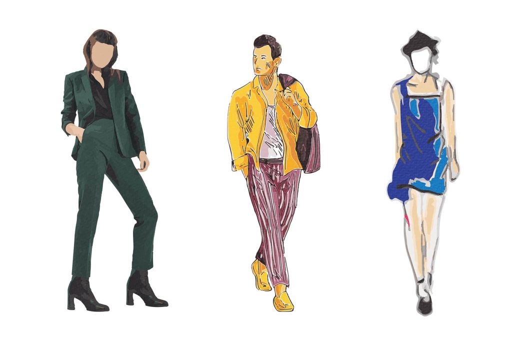 watercolor illustration of modern fashion