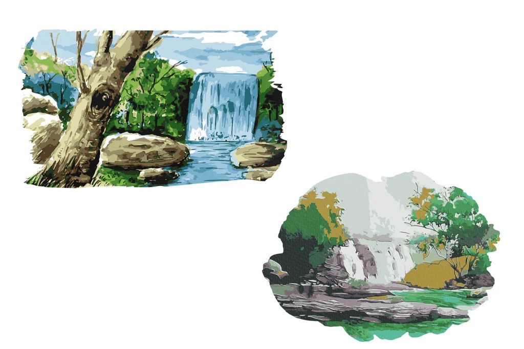 waterfall watercolor Vectors